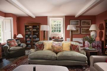 Book filled shelves will delight any avid bookworms in the party.