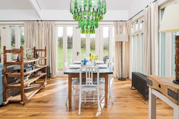 The dining-table is perfect for gathering everyone for a holiday meal to chat about the adventures of the day.