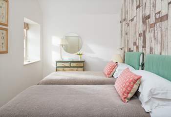Bedroom 3 has twin beds, ideal for either adults or children. 