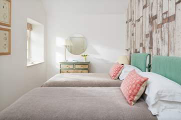 Bedroom 3 has twin beds, ideal for either adults or children.