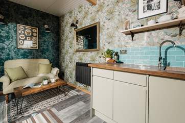As you enter the cabin, you are greeted by gorgeous features.