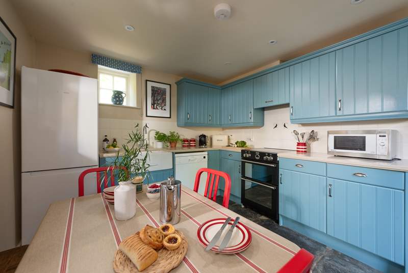 Primary colours set the scene in the kitchen.