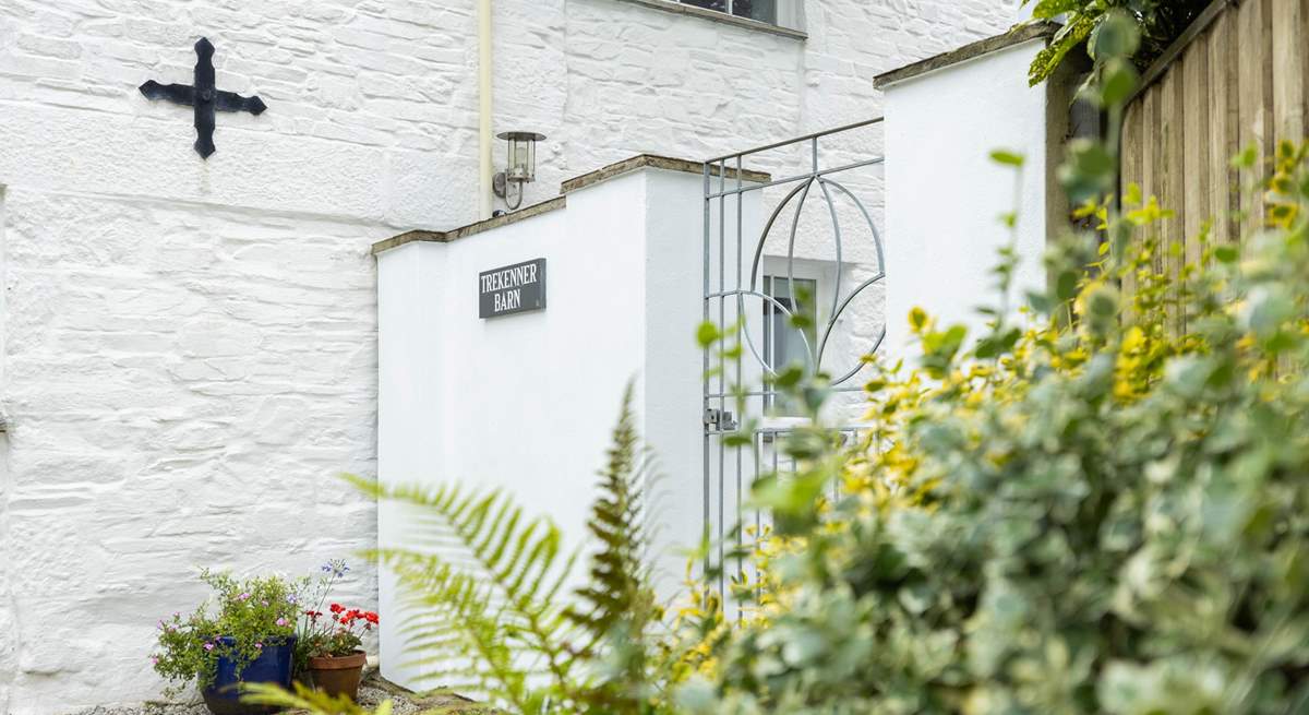 Park up and walk through the courtyard to the front door.