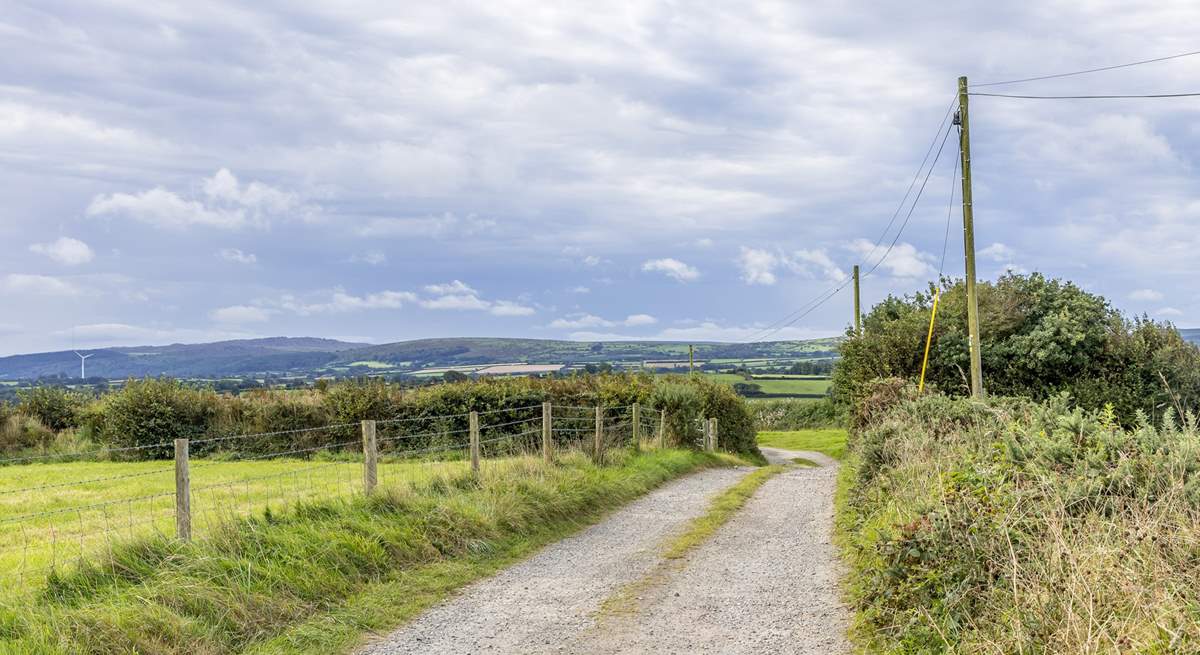 The private lane leads to Trekenner Barn.