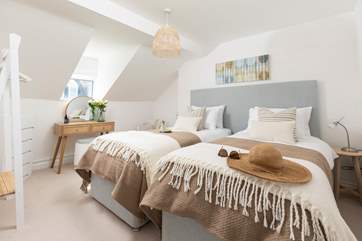 Bedroom 2 has 'zip and link' beds, so you choose from a super-king or a twin room.