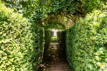 The courtyard has private garden areas with a criss-cross of covered walkways.