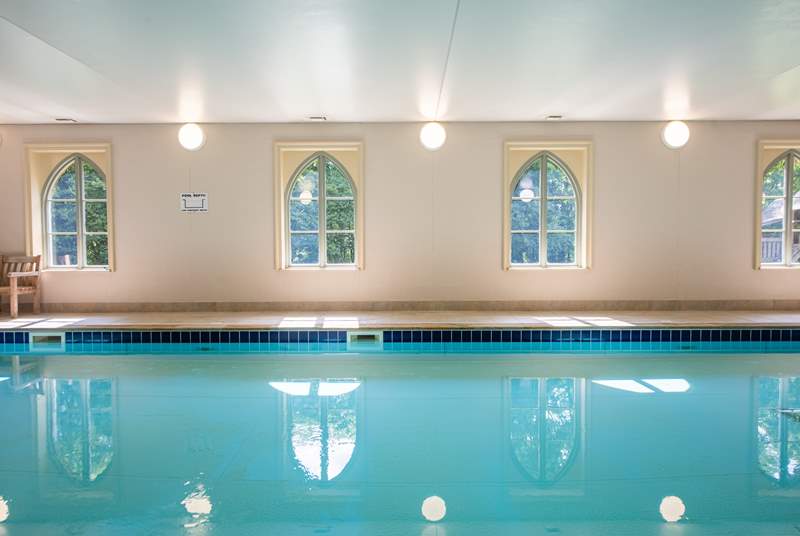 The heated indoor pool will delight young and old alike.
