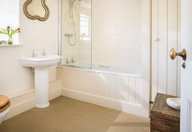 The family bathroom will treat you to leisurely soaks but there's also an overhead shower to set you up for the day.