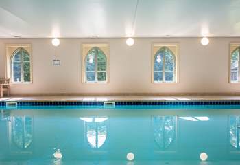 The heated indoor pool will delight.