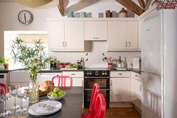 Rustle up a feast in the country-style kitchen.