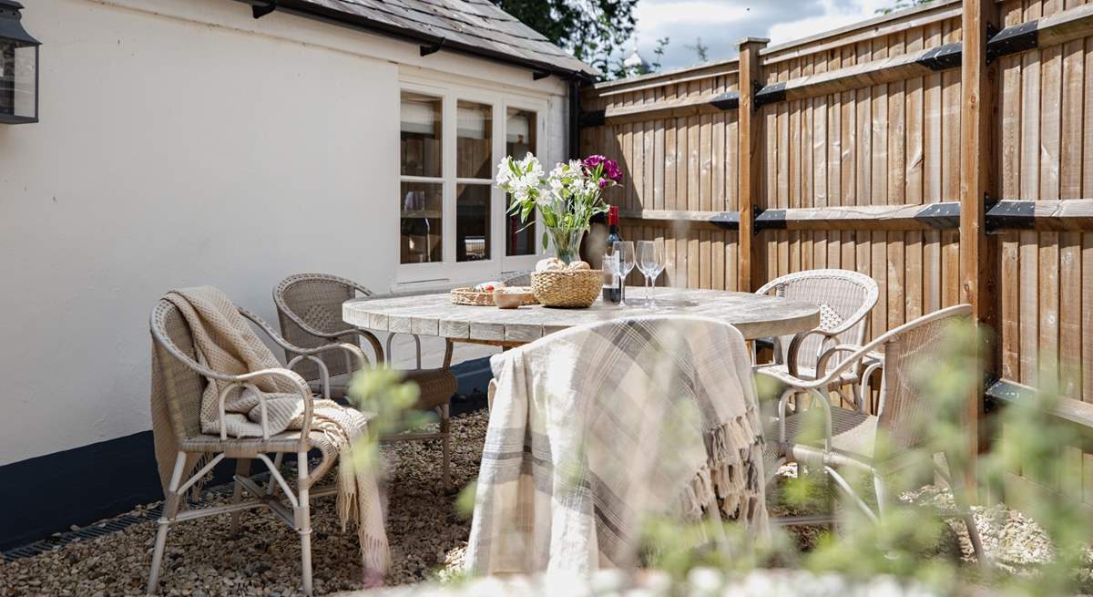 Appreciate the fine weather by dining outside.