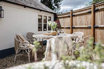Appreciate the fine weather by dining outside.