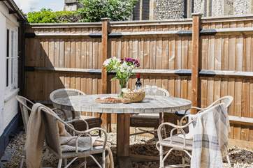 Morning coffee or an afternoon tipple can be enjoyed outside.