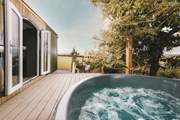 Relax in the bubbling hot tub.