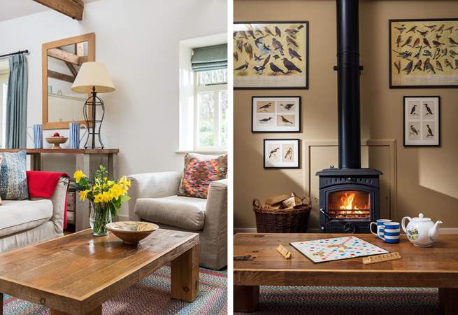 There is a  warming wood-burner and a Smart TV for your entertainment.