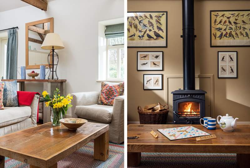 There is a  warming wood-burner and a Smart TV for your entertainment.