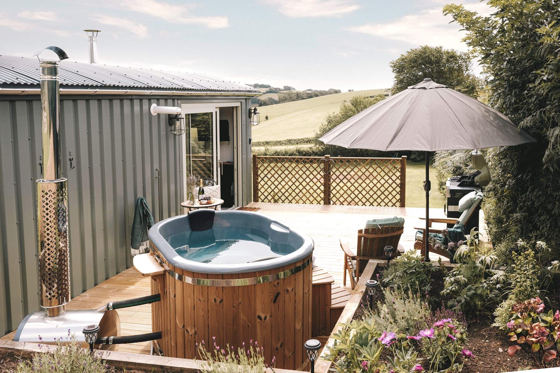 Glamping holiday hotsell with hot tub