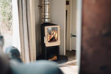 The cosy wood-burner will keep you warm no matter the weather.