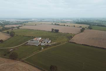 You can see the working farm behind the cabins, set in the rolling fields of County Durham. Cinnabar Nest and Pipistrelle are in the field to the right, on the left is Raffer Yem another hideaway that sleeps two.