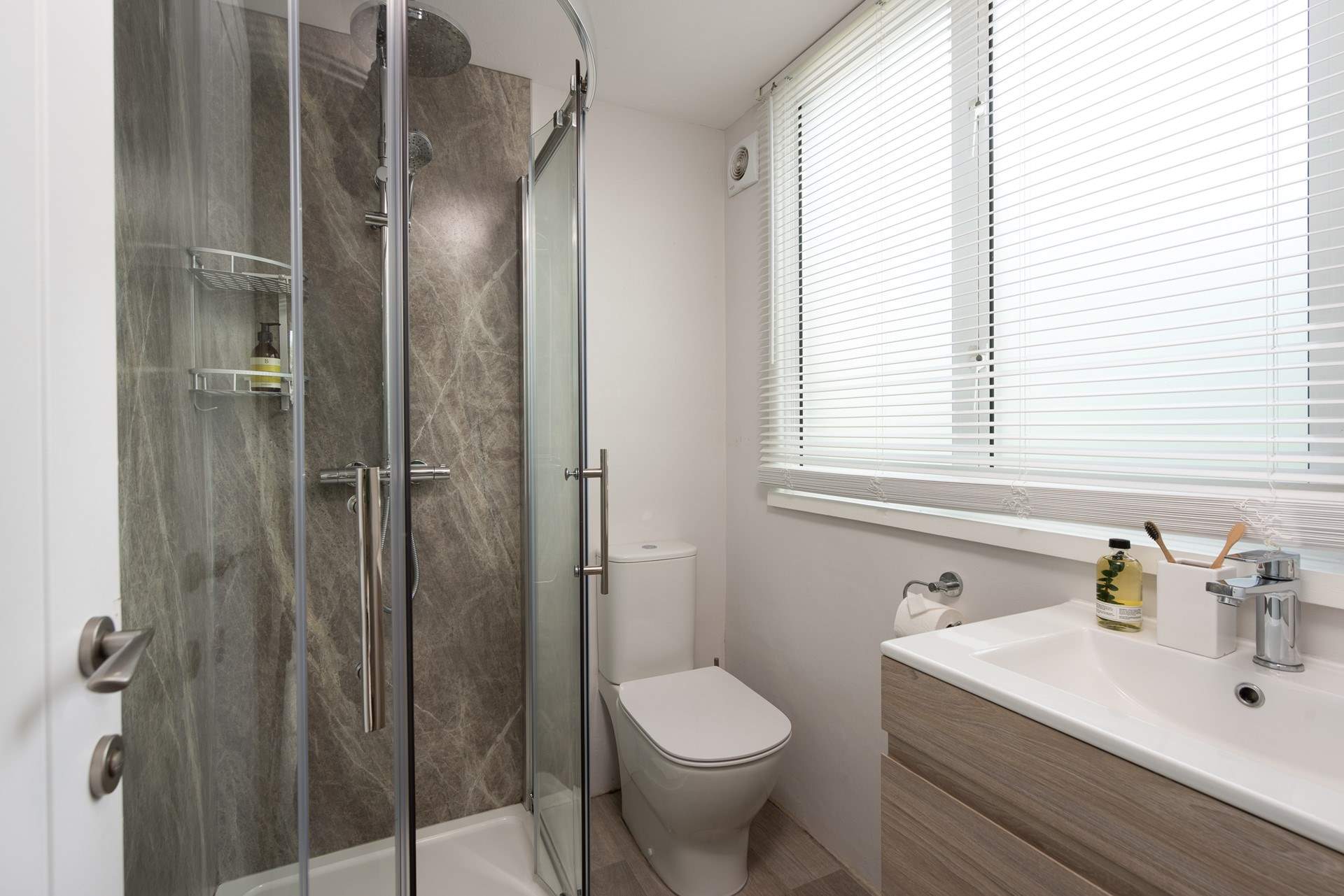 The shower-room is on the ground floor.