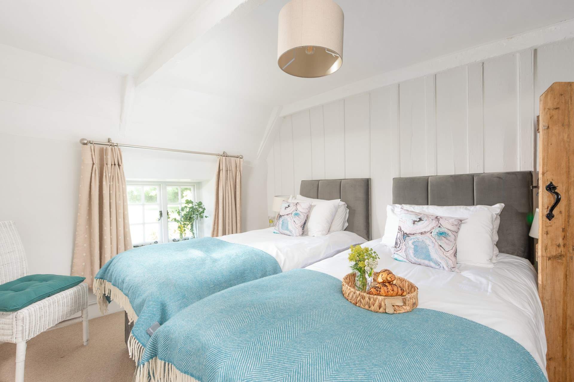 The lovely twin bedroom is perfect for guests of all ages (this room can also be made up as super-king double bed on request).
