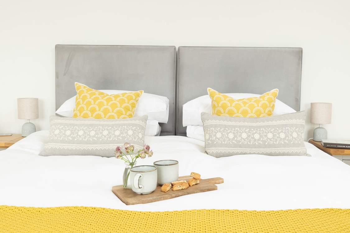 Breakfast in bed! Why not, you are on holiday.