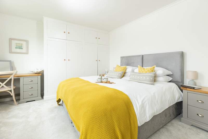 The bedrooms are beautifully furnished in pastel shades. Bedroom 1 also has a fabulous view towards the bay. The bed can also become two single beds should you prefer. 