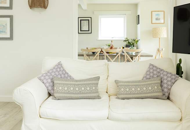 Relax on the comfy sofas. 