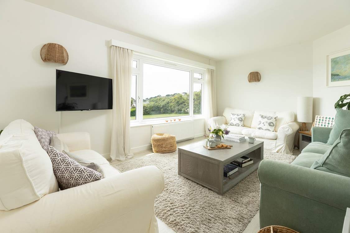 After a busy day at the beach, catch a movie on the Smart TV.