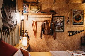 The owners have collected memorable pieces from their travels to display in the hideaway.