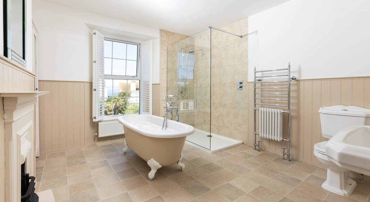 Spacious and beautiful, complete with roll-top bath, this bathroom is situated next to bedroom 3 on the first floor.