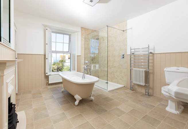Spacious and beautiful, complete with roll-top bath, this bathroom is situated next to bedroom three on the first floor.