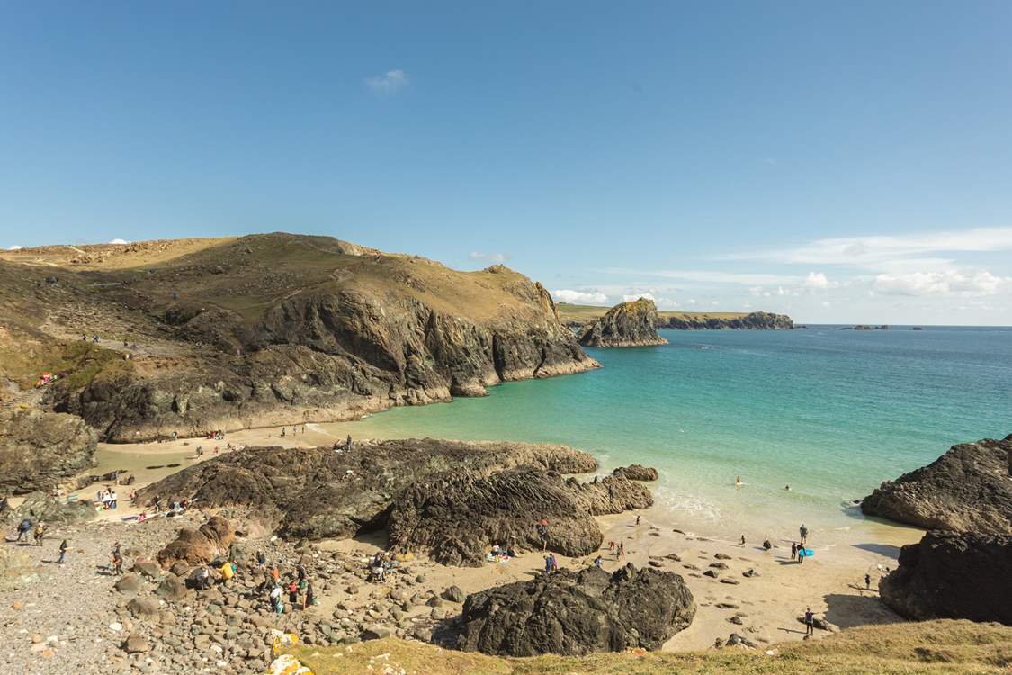 The Lizard is home to the iconic Kynance Cove - accessed via the coastal path or by car.