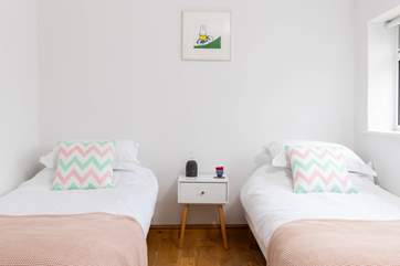Bedroom two on the ground floor is a twin and has its own en suite shower-room.