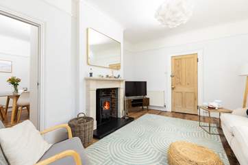 Sitting-room 1 is not only comfortable and gorgeous, it also has Sky TV and a log-burner to keep you toasty in cooler months.