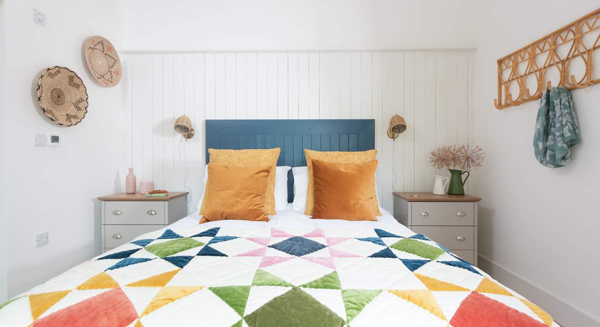 A gorgeous Oliver Bonas bedspread dresses the bed in the third bedroom.