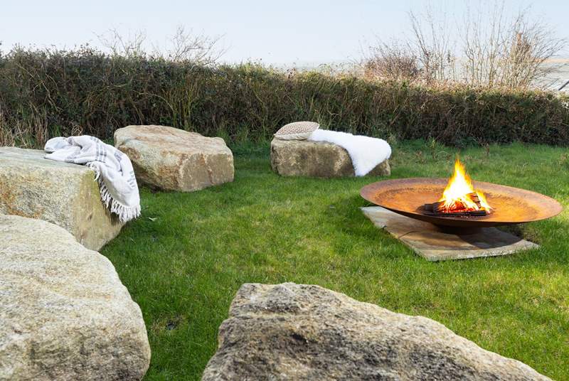 Warm up by the fabulous fire-pit.