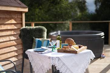 Indulge in a delicious cheeseboard and wine... you're on holiday after all!