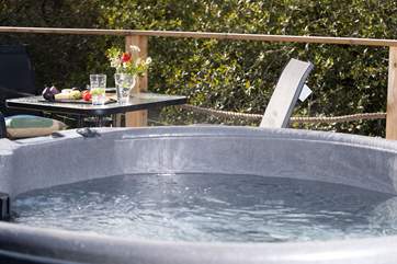 Then embrace a heavenly soak in the hot tub.