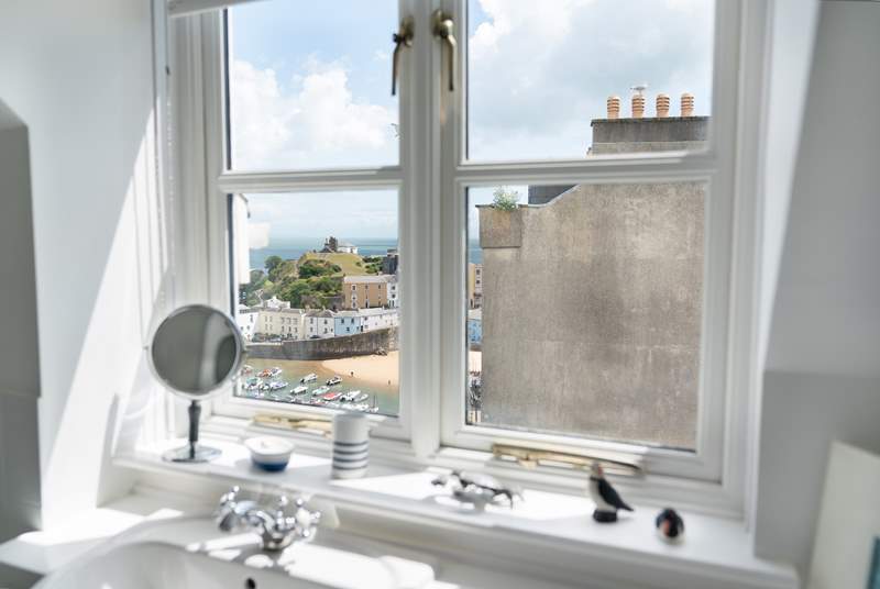 Wake up to a view from the family bathroom. 