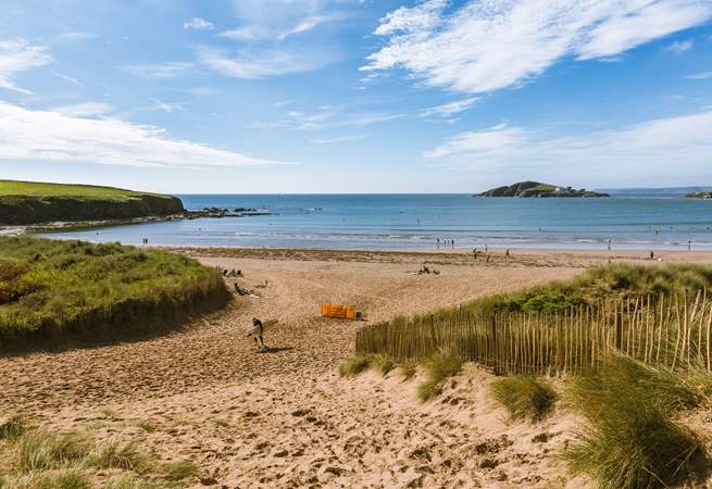 The golden sands of Bantham Beach look out and over to Burgh Island. The perfect setting for that romantic day out!