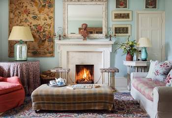 The beautiful sitting-room, a wonderful retreat at any time of the year.
