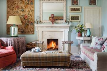 The beautiful sitting-room, a wonderful retreat at any time of the year.