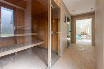 There's also a sauna and steam room for further relaxation.