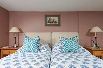 A twin bedded room is perfect for younger guests or friends.