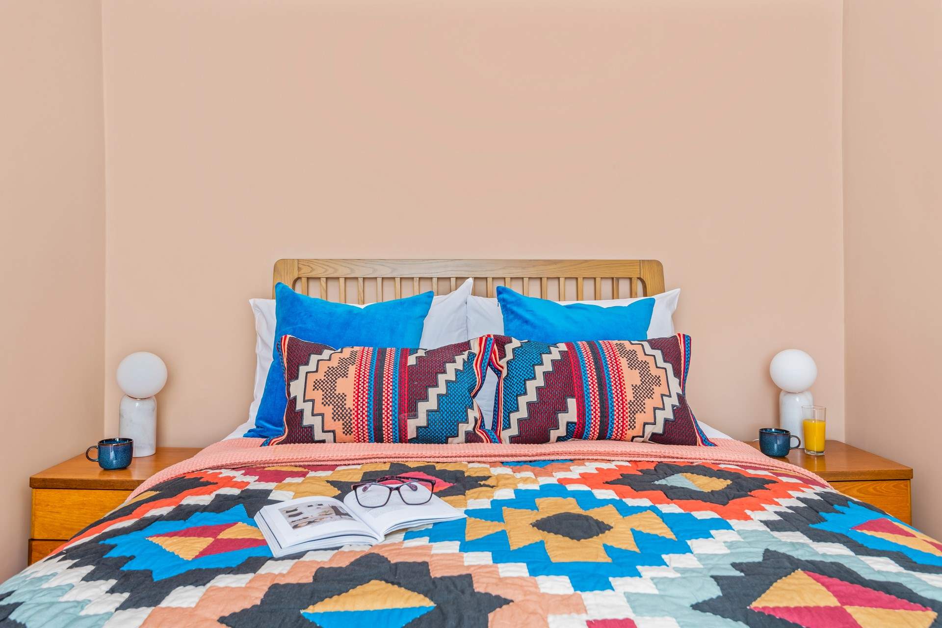 The colourful designs complement your bustling and vibrant location.