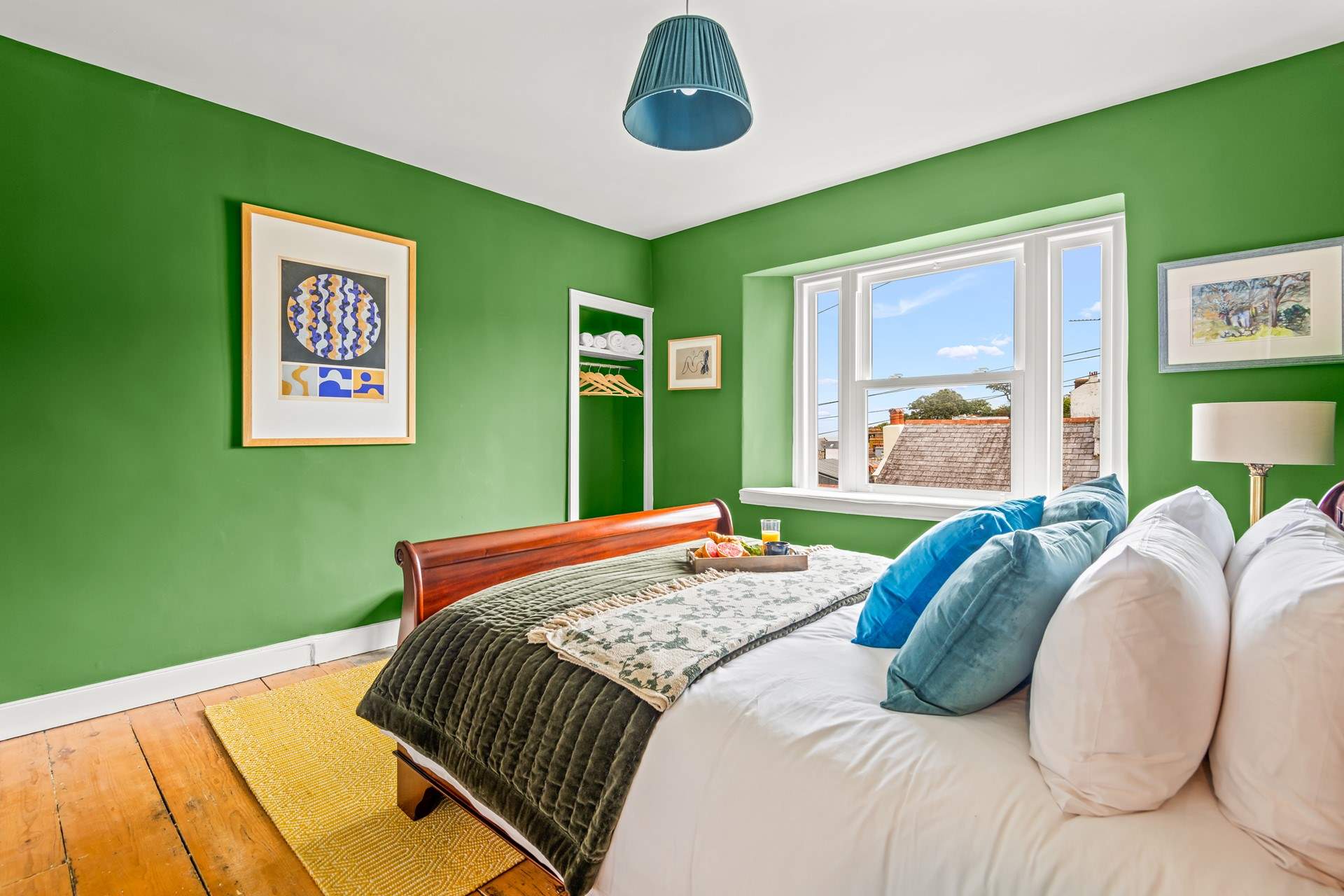 Bedroom 1 is super delightful with views out to sea.