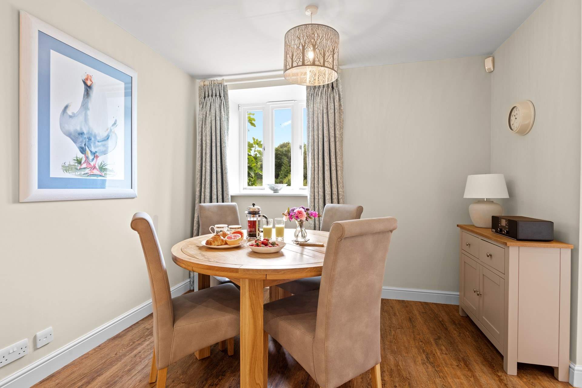 Start the day with a hearty breakfast or perhaps enjoy an afternoon board game at the dining-table.