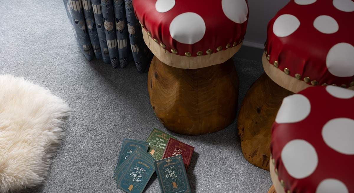 Perch on a mushroom stool and deal the cards. 