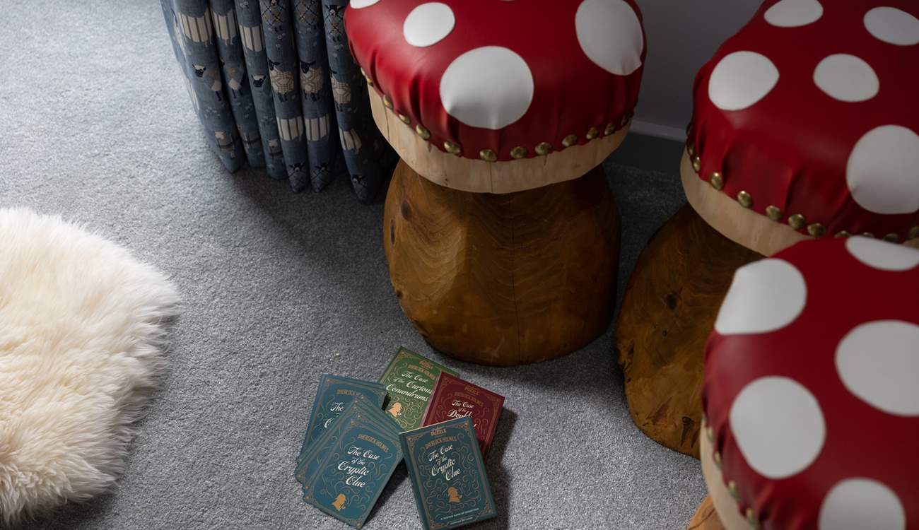 Perch on a mushroom stool and deal the cards. 